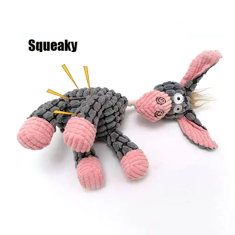 Donkey Shape Corduroy Chew Toy For Dogs