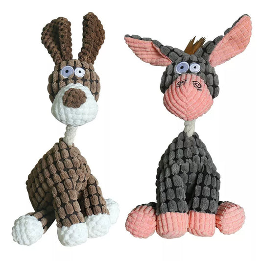 Donkey Shape Corduroy Chew Toy For Dogs