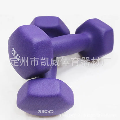 Hexagonal Matte Smooth Plastic Dumbbell