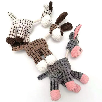 Donkey Shape Corduroy Chew Toy For Dogs