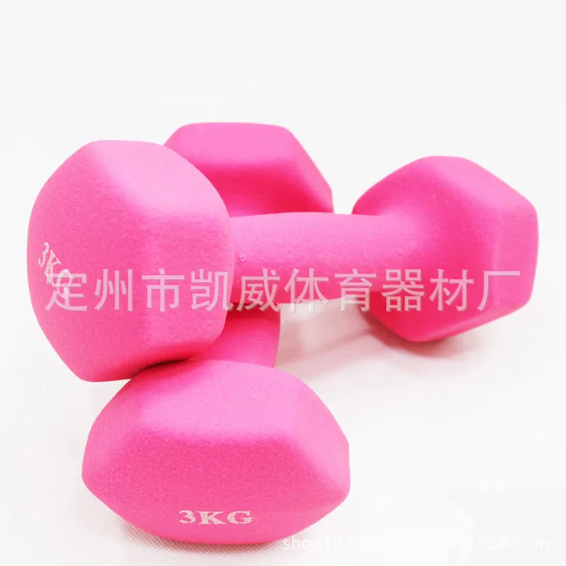 Hexagonal Matte Smooth Plastic Dumbbell