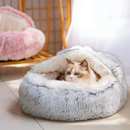 Round Long Plush  Pet Bed