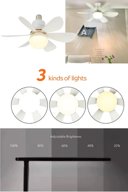 LED Fan Lamp Remote Control Ceiling Fan