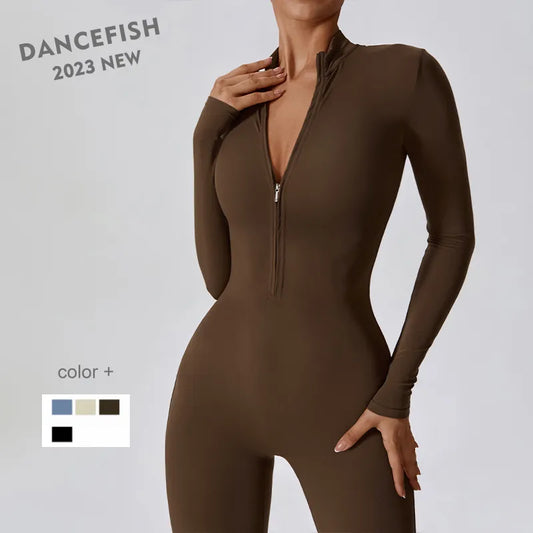 DANCEFISH Women Zipper Long Sleeve