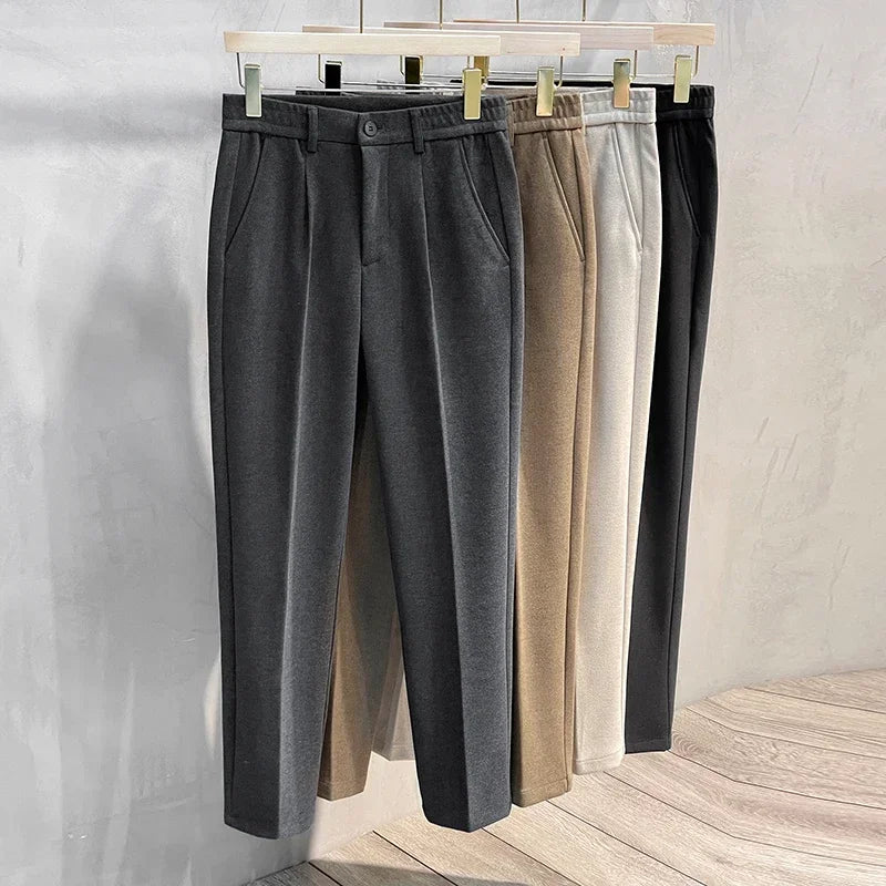 Autumn Winter Men's Woolen Suit Pants