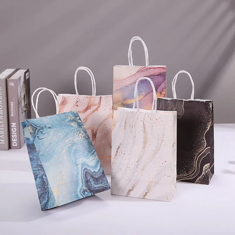 Marble Design Kraft Paper Gift Bag