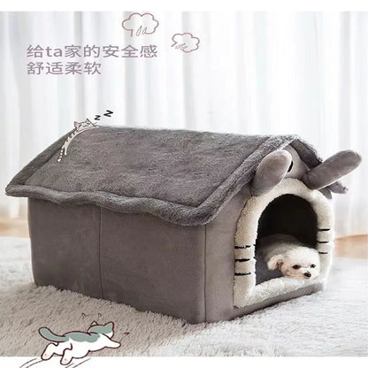 Plush fluffy dog bed