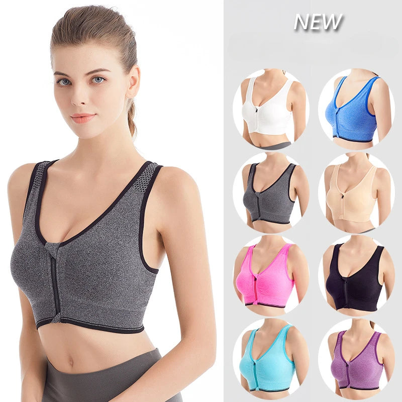 Front Zip Sports Bra