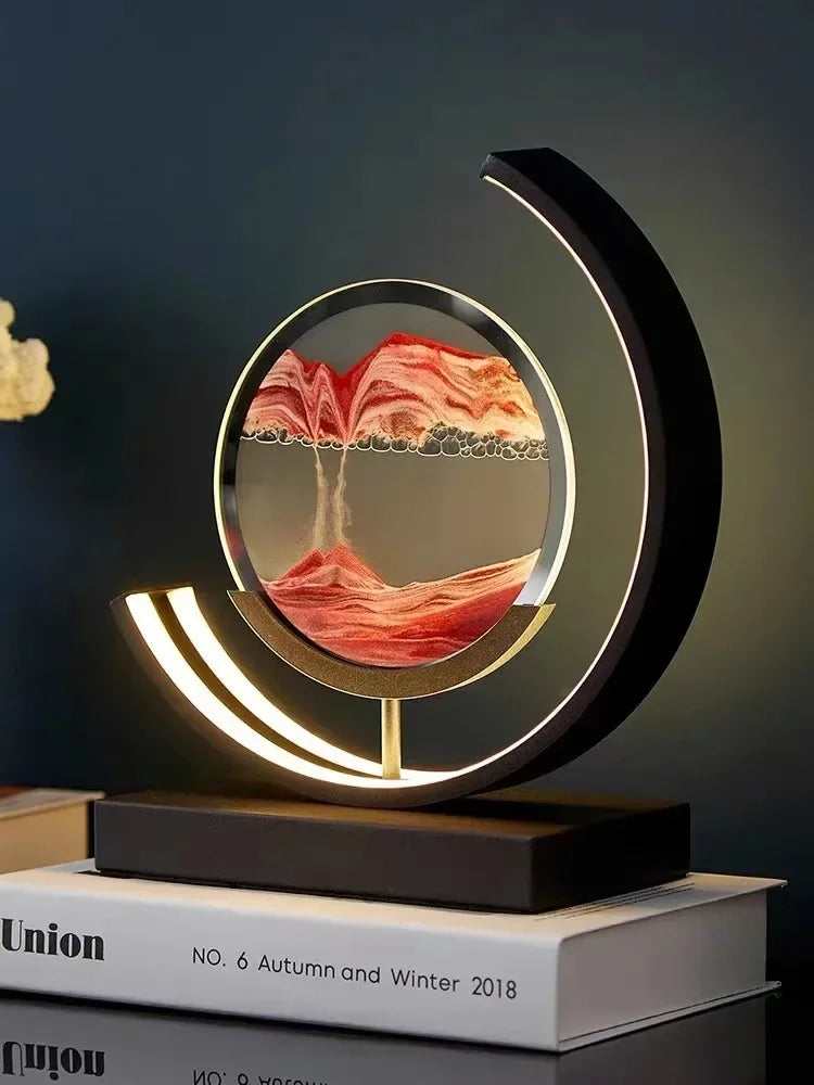 LED Moving Sand Art Quicksand Table Lamp