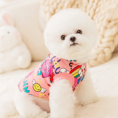 Fashion Print Dog Down Jacket