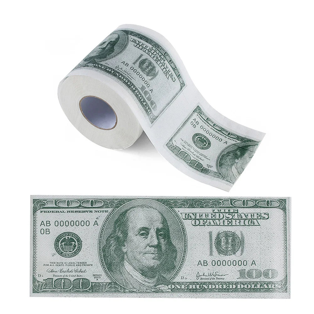 Funny One Hundred Dollar Bill Toilet Roll Paper