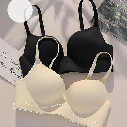 Women Seamless Lingerie Solid Small Breast Wireless Push Up Bra