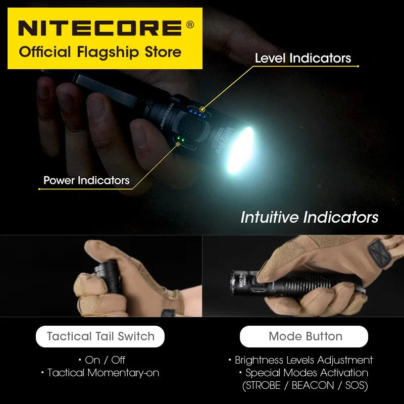 NITECORE MH12 Pro USB-C Rechargeable Compact Flashlight