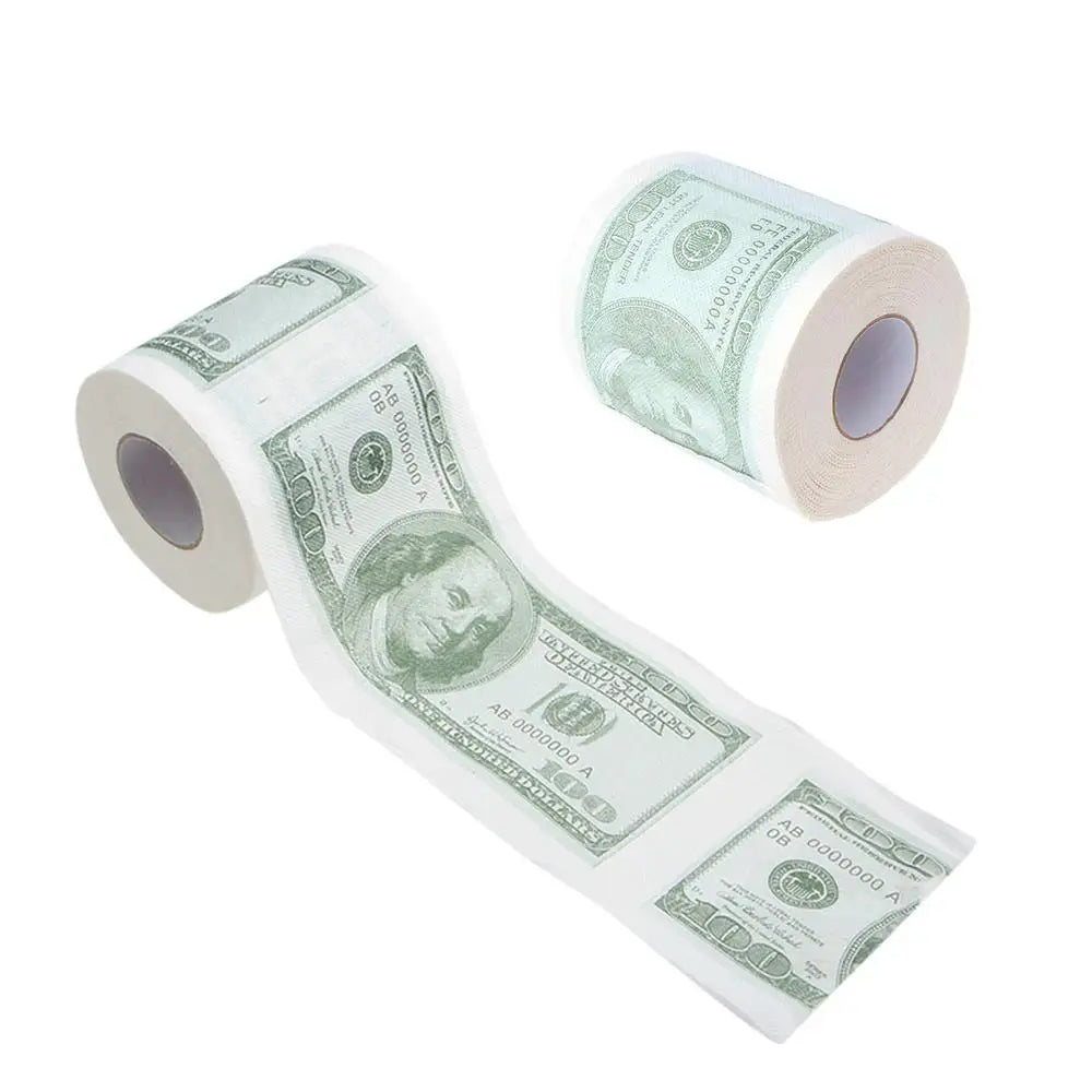 Funny One Hundred Dollar Bill Toilet Roll Paper