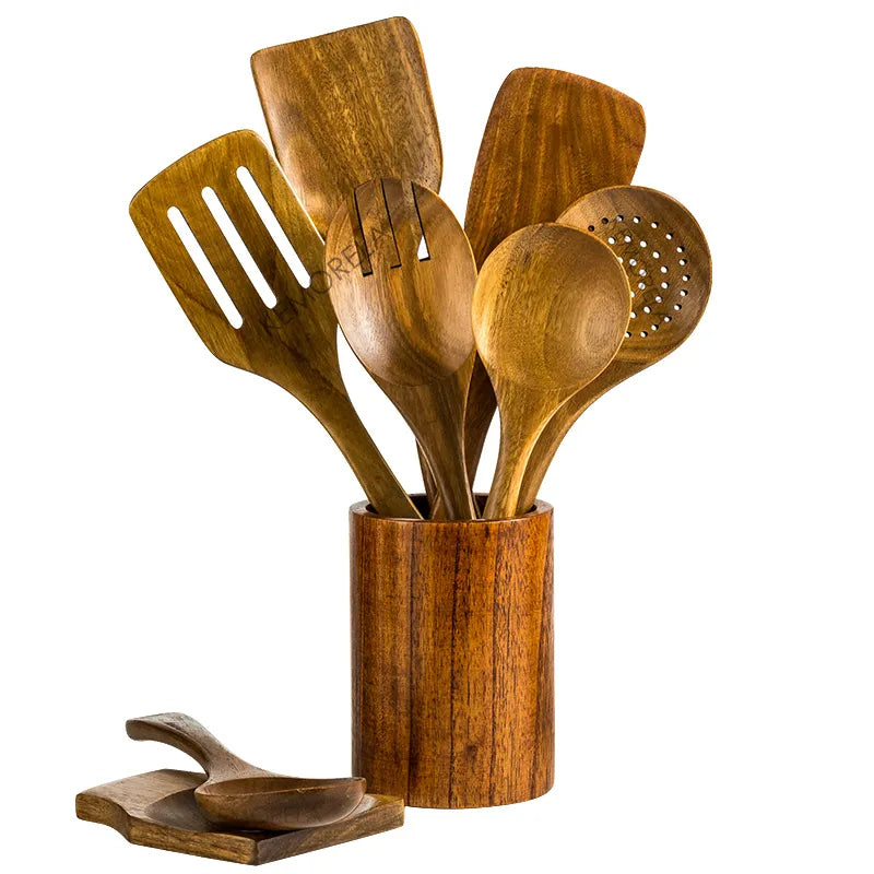 9PCS Wooden Coo\king Utensils