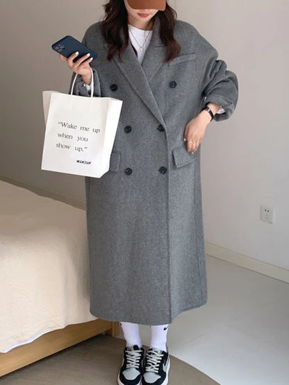 Winter Long Wool Women Coat