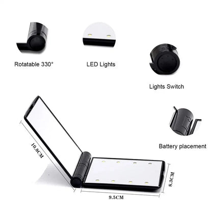 Led Lights Foldable Vanity Mirror