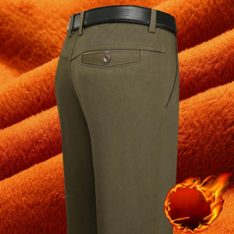 Winter Warm Fleece Suit Pants Slacks