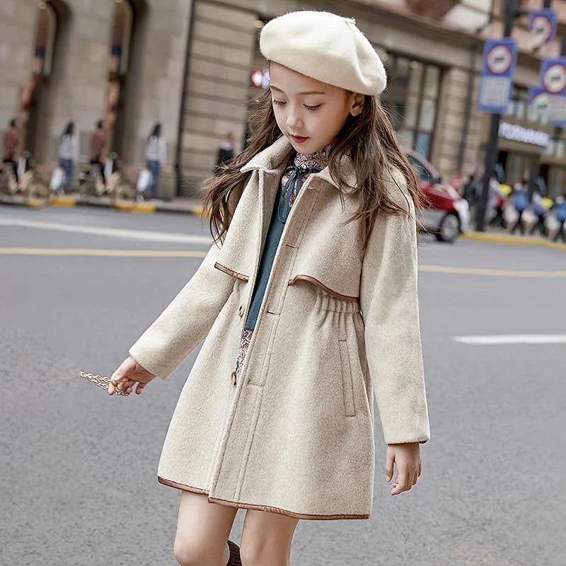 Fashion Winter Girls Woolen Coats