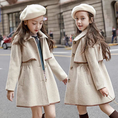 Fashion Winter Girls Woolen Coats