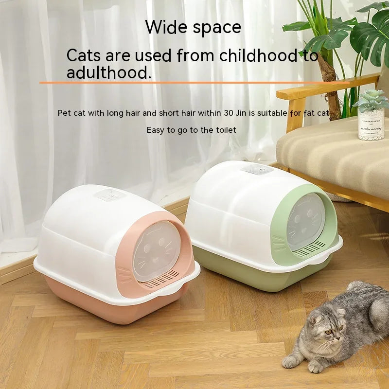 Fully Enclosed Large Cat Litter Box with Door