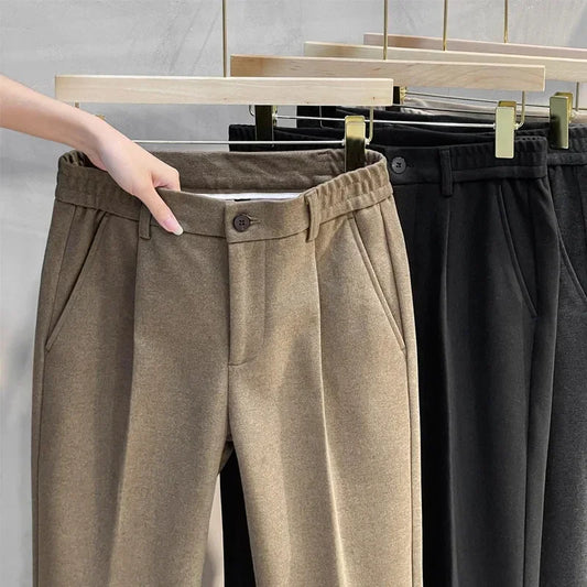 Autumn Winter Men's Woolen Suit Pants