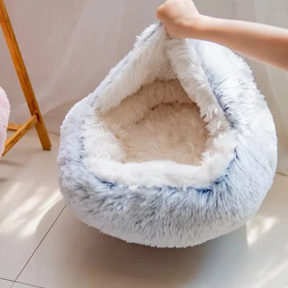 Round Long Plush  Pet Bed