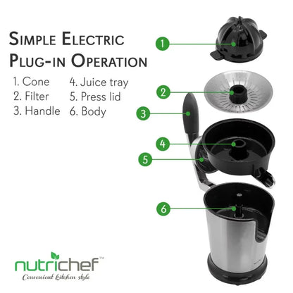 NutriChef Stainless Steel Electric Juice