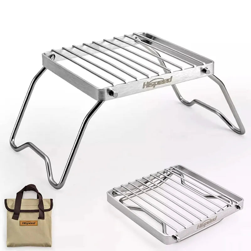 Stainless Steel Camping Grill with Stand