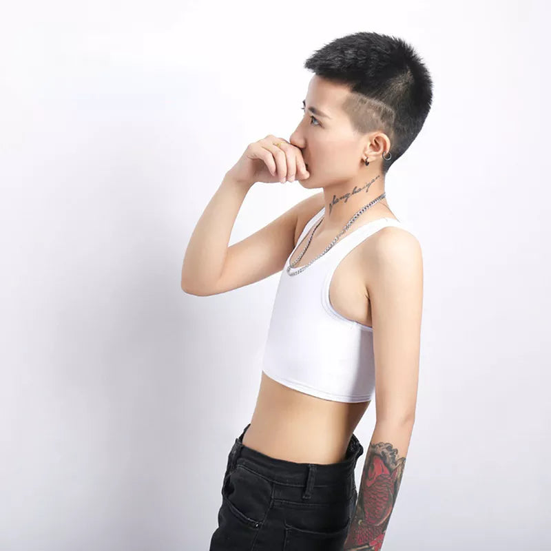 Lesbian Sportwear Chest Breast Binder Trans Crop Top