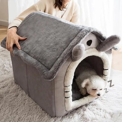 Plush fluffy dog bed