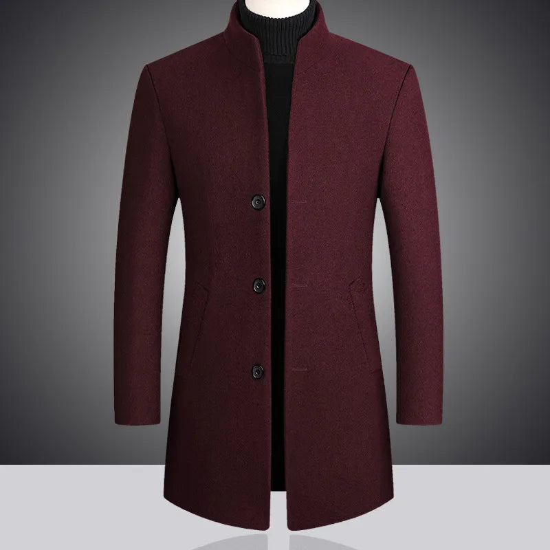 Fashion New Men's Slim Wool Coat Jacket