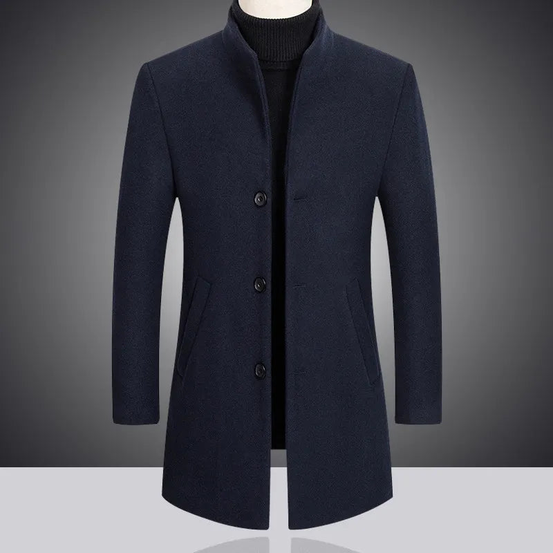 Fashion New Men's Slim Wool Coat Jacket