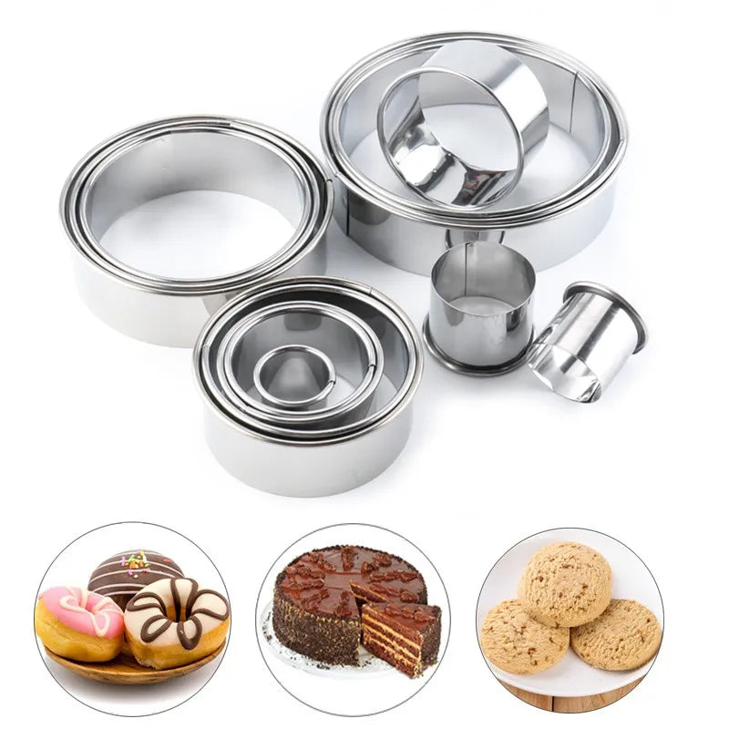 Stainless Steel Round Cake Baking Mold Set