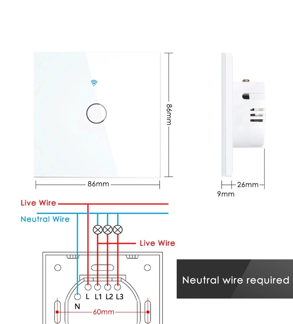 WiFi Touch Wall Smart Switch Gang