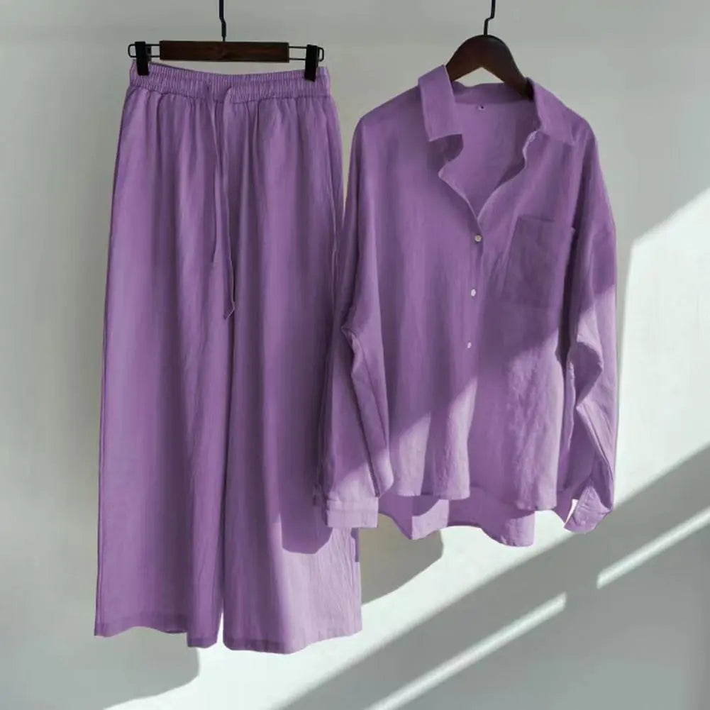 Women's Blouse Trousers Suit Set