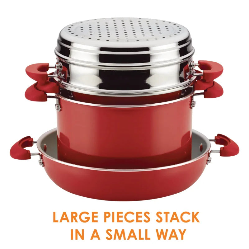 Rachael Ray 8 pc Stackable Nonstick Cookware Set