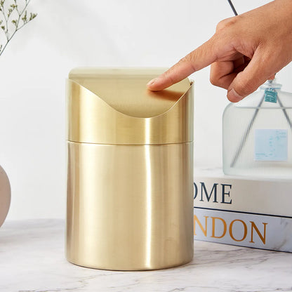 Golden Stainless Steel Garbage Bin