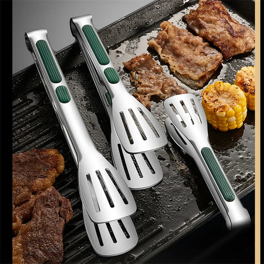 Non-Slip Stainless Steel Food Tongs