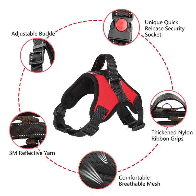 Saddle Dog Reflective Adjustable Harness