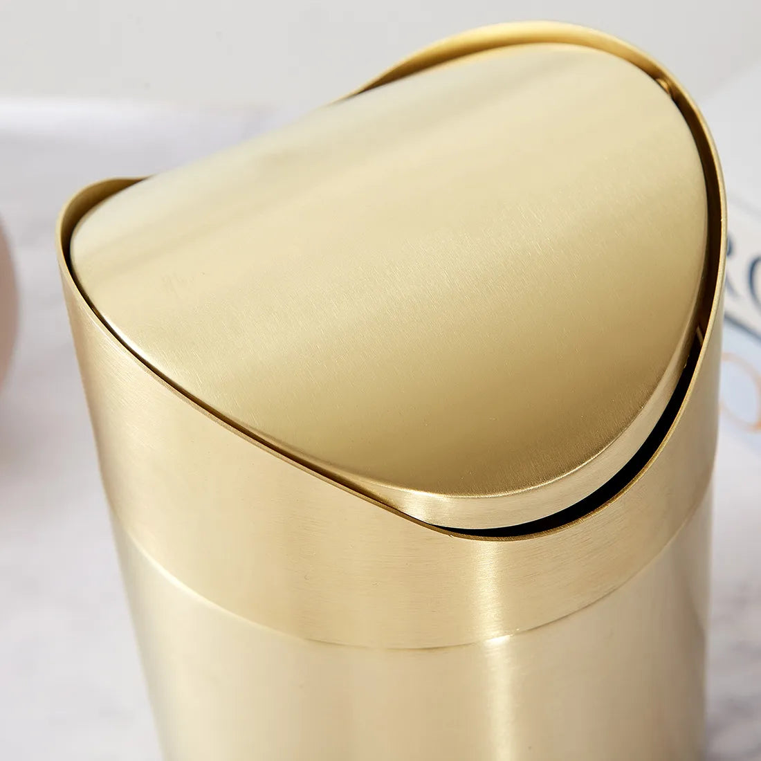 Golden Stainless Steel Garbage Bin