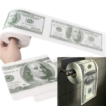 Funny One Hundred Dollar Bill Toilet Roll Paper