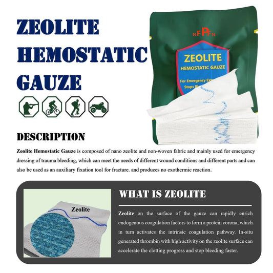 TCCC Tactical Zeolite Hemostatic Gauze