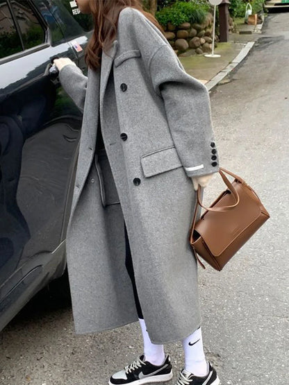 Winter Long Wool Women Coat