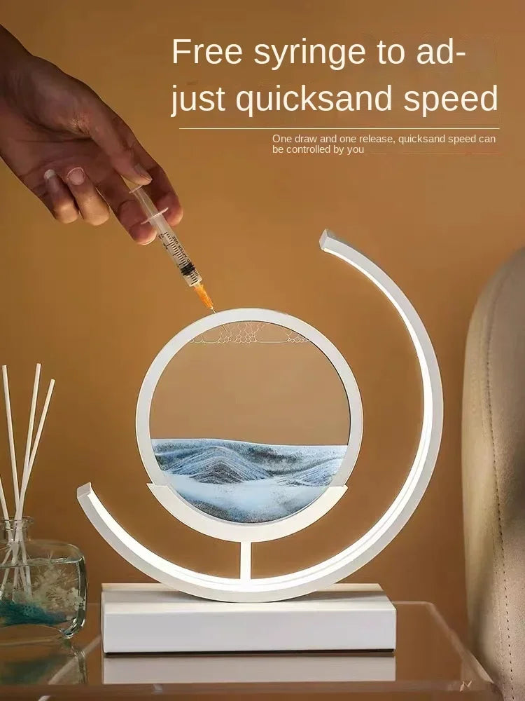 LED Moving Sand Art Quicksand Table Lamp