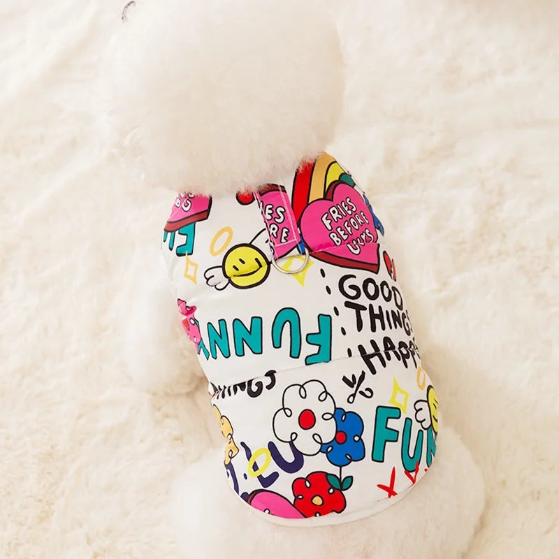 Fashion Print Dog Down Jacket