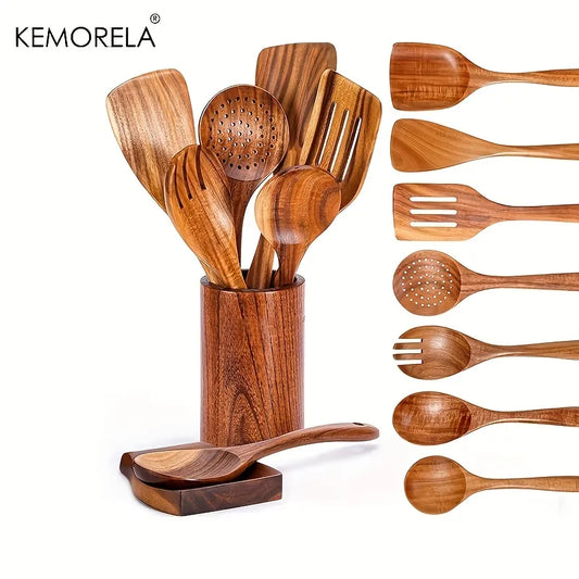 9PCS Wooden Coo\king Utensils