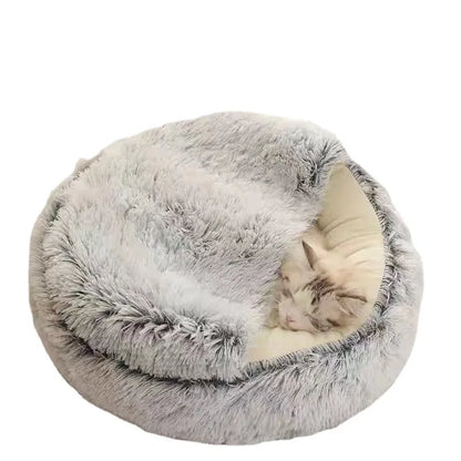 Round Long Plush  Pet Bed