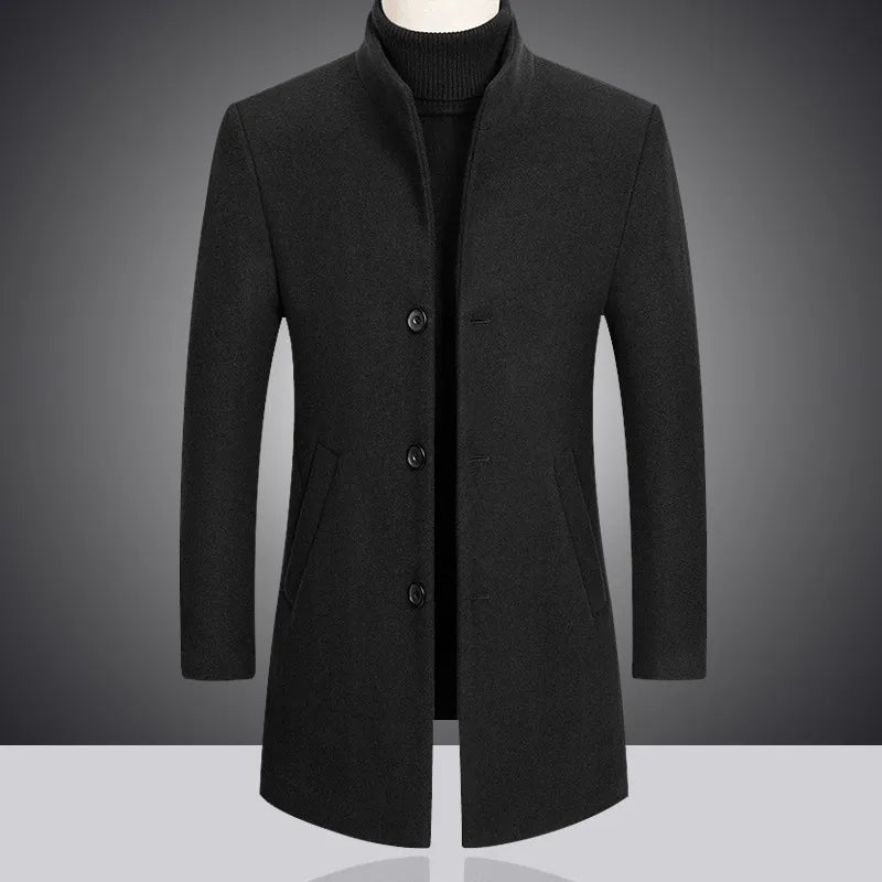 Fashion New Men's Slim Wool Coat Jacket