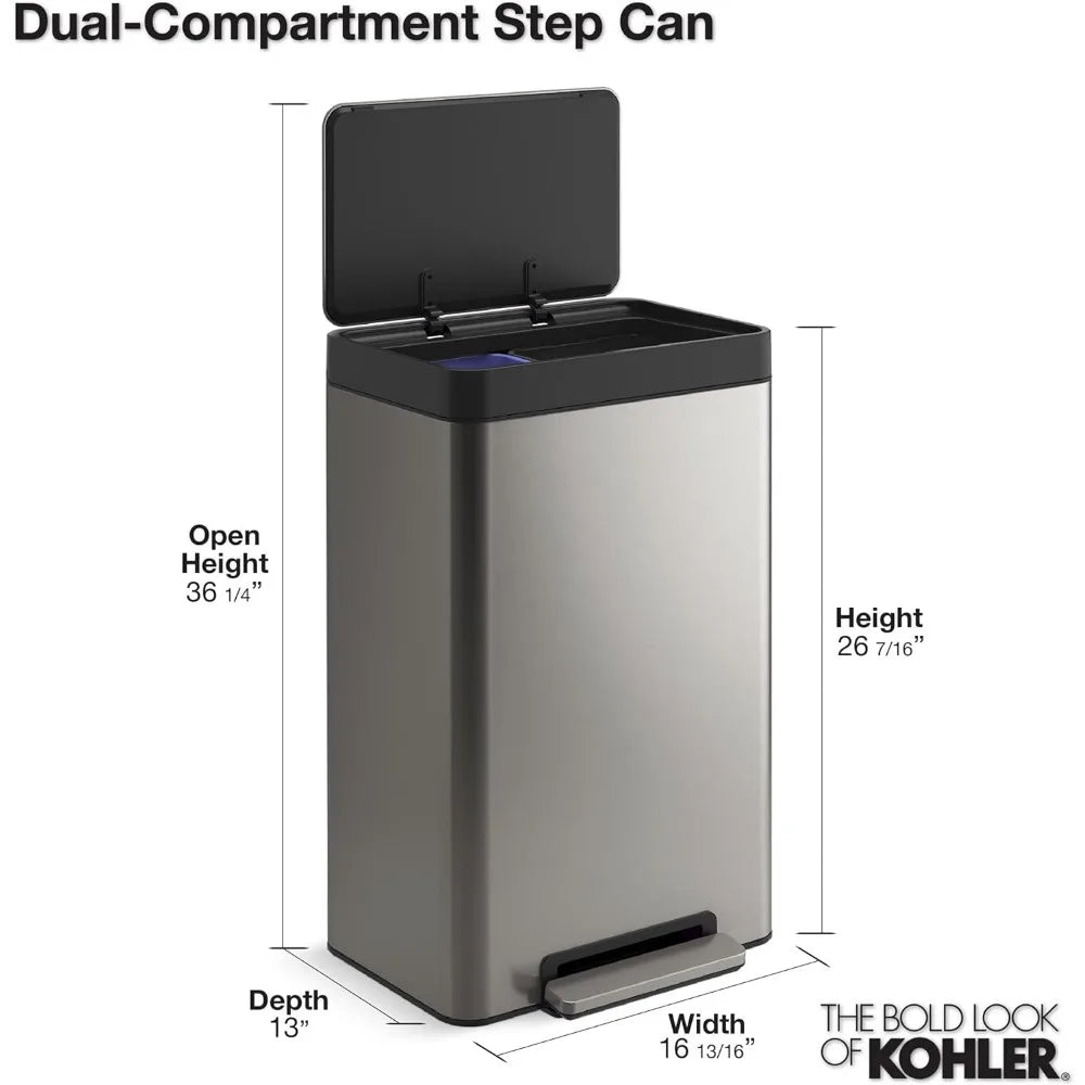 Dual Compartment 11 Gallon Trash Can